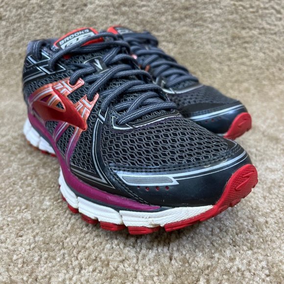Brooks Adrenaline GTS 17 Women’s Sz 10 B Athletic Running Shoes Gray Red Medium - Picture 4 of 8